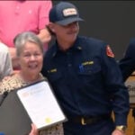Firefighters honored for going beyond, comforting and aiding resident in her husband's final days