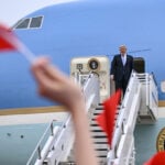 Trump announces sculpture garden site as he muses on architecture after trip to China