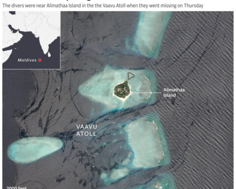 Search for bodies of Italian divers in Maldives cave suspended due to bad weather