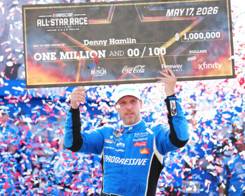 Denny Hamlin beats teammate Chase Briscoe at Dover for 2nd NASCAR All-Star Race win