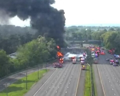 1 dead, 3 hurt as tanker truck carrying 8,800 gallons of fuel ignites on I-287 in New Jersey