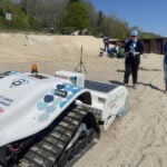 Robot sifter joins volunteers at Klode Park beach to pull plastic from Lake Michigan shoreline