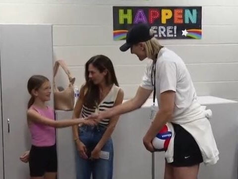 Jordan Larson surprises girl who lost signed ball in house fire