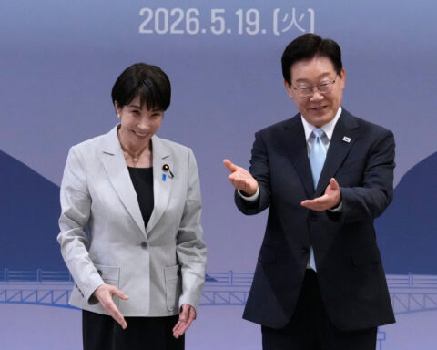 Japanese prime minister travels to meet South Korea president for second leg of hometown summits