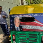 Trump’s portrait hits New Delhi traffic as US Embassy rolls out 'Happy Birthday America!' rickshaws