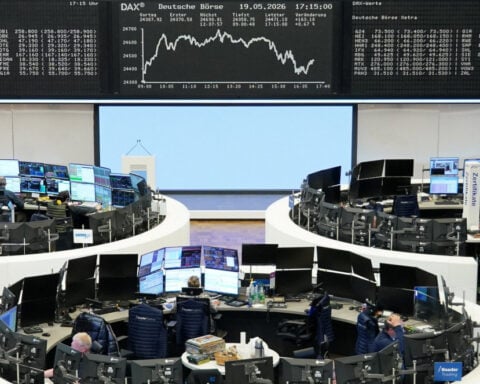 European shares end near two-week highs on defence, tech boost 