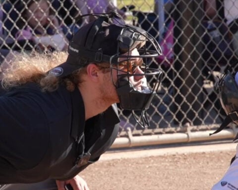 18-year-old little league umpire goes viral for the energy he brings to the field