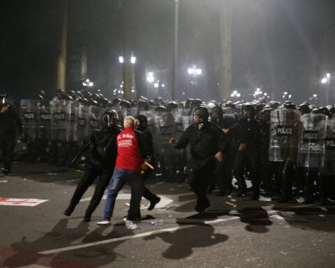 Georgia jails opposition figure who urged 'peaceful revolution' for 2-1/2 years