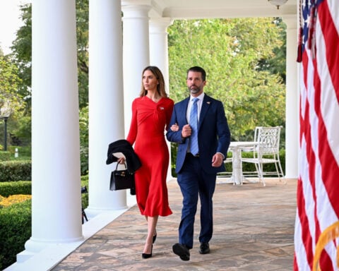 Donald Trump Jr.’s wedding celebration will be on a small island in the Bahamas — without his father present, sources say