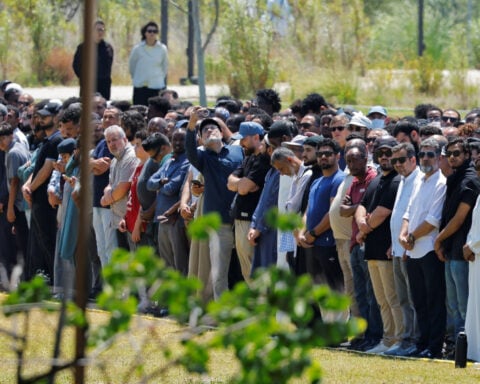 Over 2,000 gather in San Diego to mourn three men killed in mosque attack