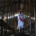 An Ebola treatment tent set ablaze again in eastern Congo with 18 suspected cases escaping