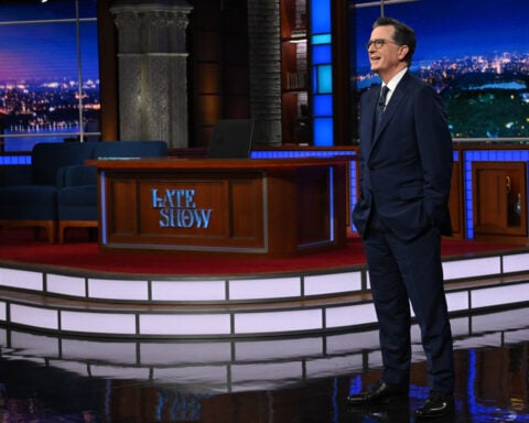 Stephen Colbert is back on TV on community access in Michigan along with rocker Jack White