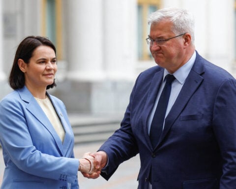Belarus opposition leader visits Ukraine as Kyiv warns of escalation