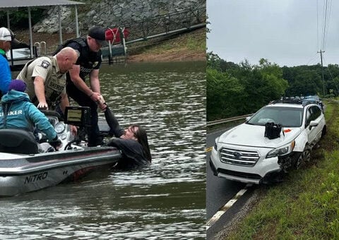 Driver of stolen car jumps in Georgia lake to try and escape officers after chase, police say