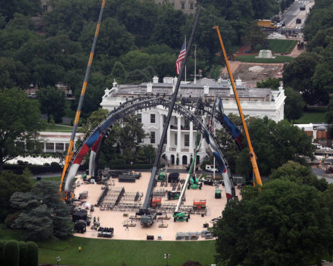 Why is Trump building a ‘cage’ on the White House lawn?