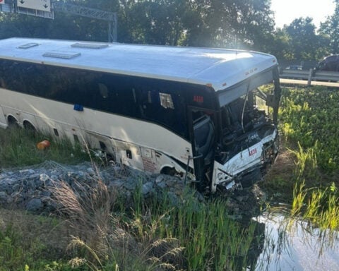 Five people dead and 44 injured after bus hits cars on Virginia interstate, state police say