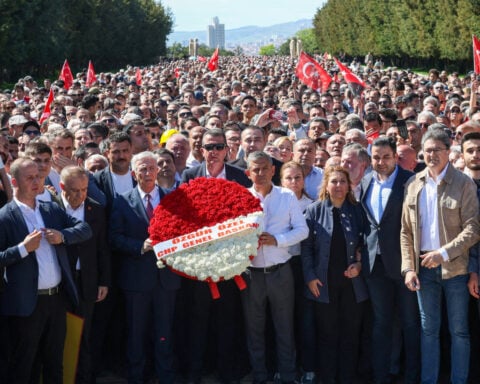 Ousted Turkish opposition leader Ozel draws thousands in Ankara protest