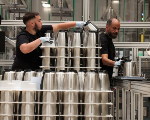 French manufacturing contracts for first time since November, PMI shows