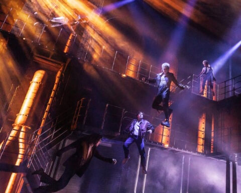 How do you make vampires fly effortlessly on Broadway? Strong wires, harnesses and lots of practice