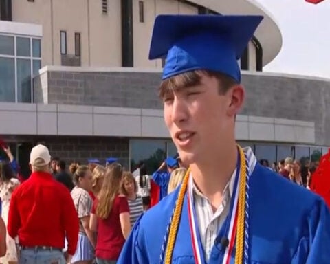 One graduation gown, seven graduates and 23 years of memories