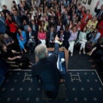 'Out of my lane.' Dr. Oz ducks questions during his turn in the White House briefing room