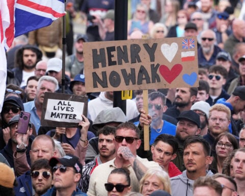 UK government condemns violence at protest over teen's stabbing death