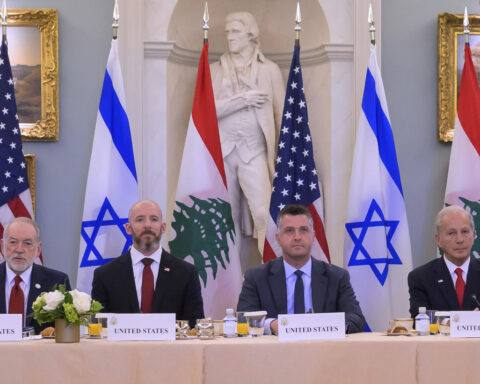 Israel strikes just south of Beirut ahead of second day of critical ceasefire talks