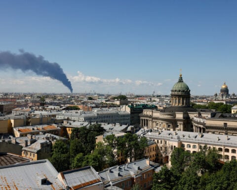 Ukraine strikes St Petersburg oil terminal, naval base as Putin's 'Davos' gets under way