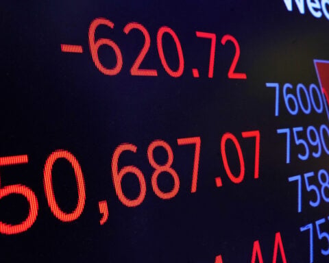 Asian shares retreat as US stocks halt their record-breaking rally, while oil prices fall back