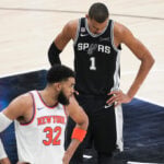 Wembanyama scores 26 but struggles from field in NBA Finals debut as Spurs fall to Knicks in Game 1