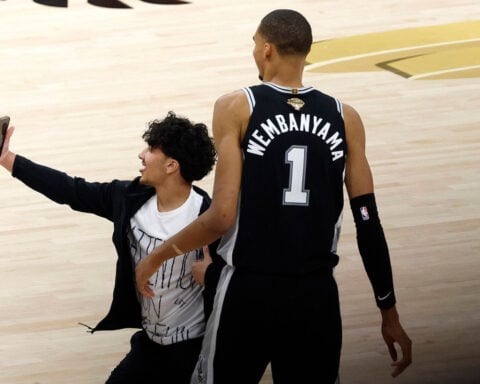 Fan runs onto court to take selfie with ‘surprised’ Victor Wembanyama during NBA Finals Game 1