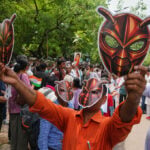 Mock political party for India's young 'cockroaches' holds first protest in New Delhi