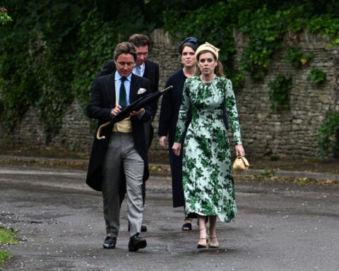 British royals gather for wedding of Princess Anne's son