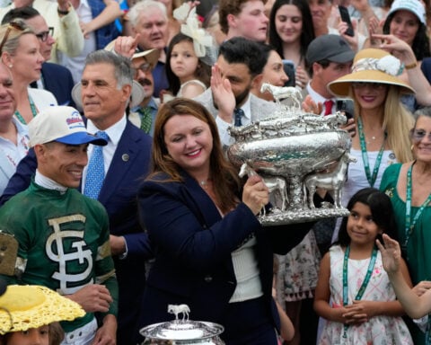 Golden Tempo wins the 158th running of the Belmont Stakes after winning the Kentucky Derby