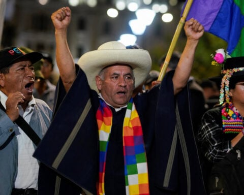 Leftist Sanchez takes lead in polarized Peru election