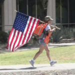 French woman walks America to honor the flag discovered in her father's pocket