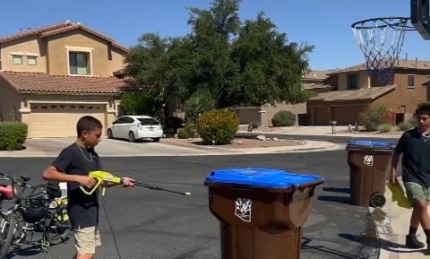 Hustle on and off the court: Brothers launch bin cleaning business to fund basketball camp