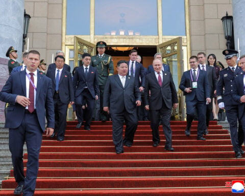 North Korea’s Kim voices full support for Russia, sends National Day message to Putin, KCNA says