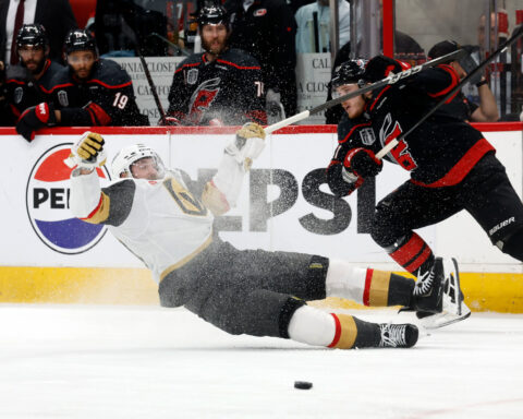Svechnikov, Aho strike as Hurricanes top Golden Knights 4-2 to move within a win of the Stanley Cup
