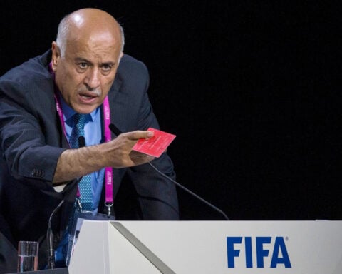 Head of Palestinian soccer says he wasn't granted US visa to attend World Cup