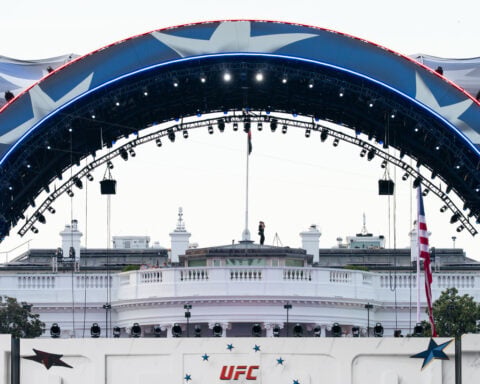 Trump celebrates turning 80 with a UFC cage-fighting event while big issues loom over his presidency