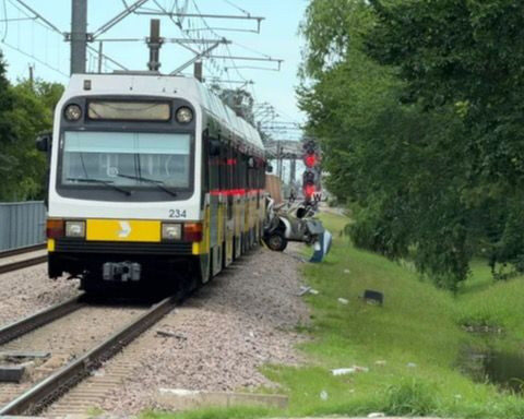 Driver killed after car struck by DART Blue Line train in northeast Dallas, authorities say