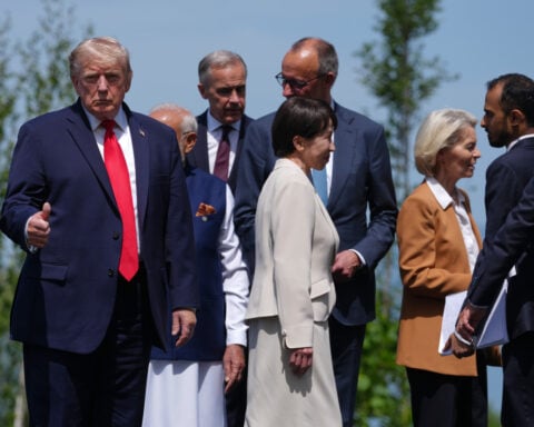 The Latest: Trump at G7 summit for talks with world leaders on Iran and Ukraine