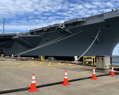 USS Dwight D. Eisenhower returns to Naval Station Norfolk, carrier strike group gets new commander
