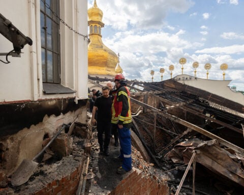 Kyiv's damaged monastery could take two years to restore, official says