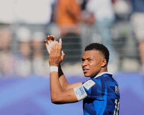France striker Kylian Mbappé scores his 13th and 14th World Cup goals