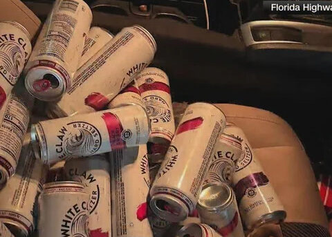 Florida man found with 34 open White Claw cans on passenger seat during traffic stop, FHP says