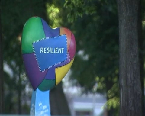 Art installed in spot where passersby discovered burning cross in Grant Park