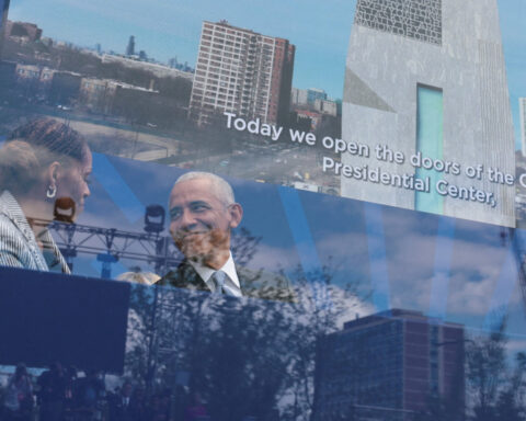 Obama celebrates opening of his presidential museum with call to citizenship