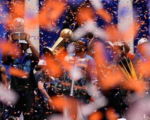 New York Knicks revel in their NBA victory parade as joyous fans and celebs fill the streets